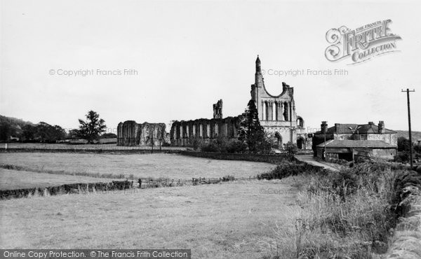 Photo of Byland Abbey, 1956