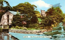 Weir, River And Mill House c.1939, Caergwrle