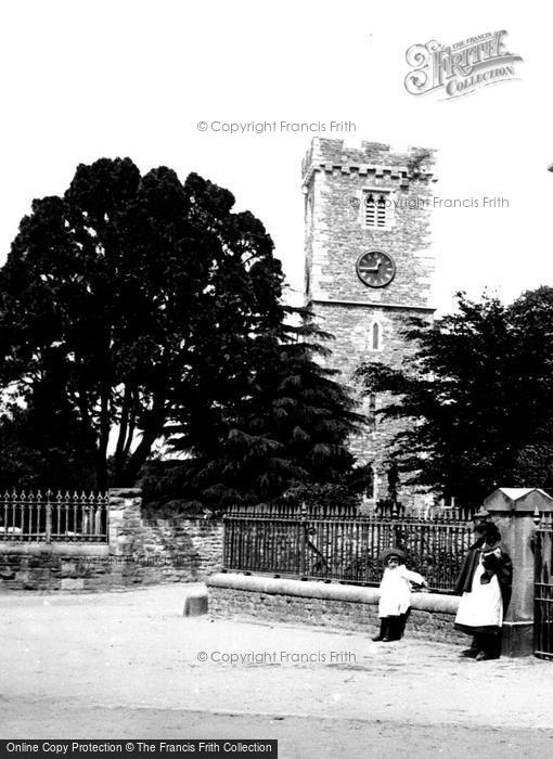 Photo of Caerleon, Children By St Cadoc's Church 1899