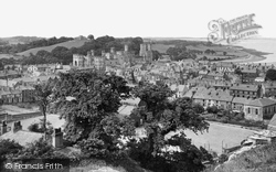 Castle And Town  From Twthill Rock c.1955, Caernarfon