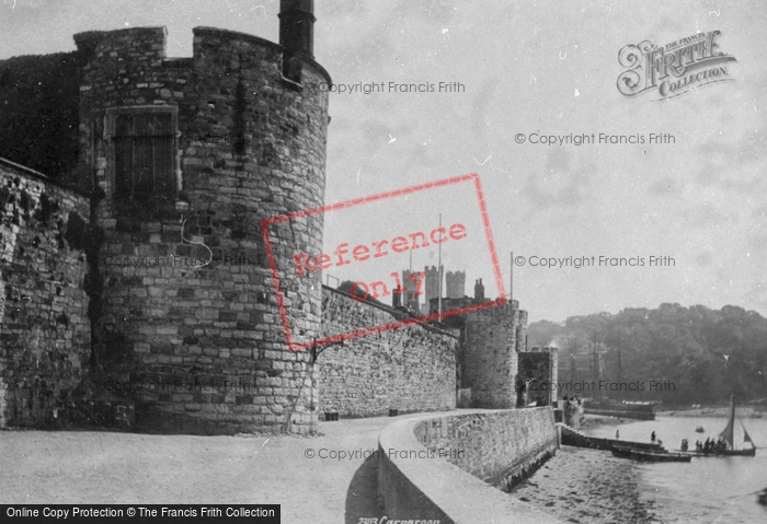 Photo of Caernarfon, Castle, Walls And Promenade 1890