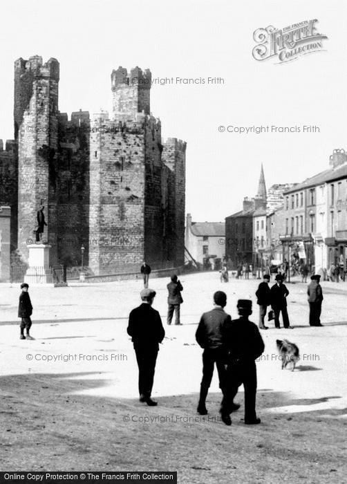 Photo of Caernarfon, People In Castle Square 1906