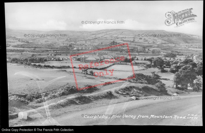 Photo of Caerphilly, Aber Valley From Mountain Road c.1950