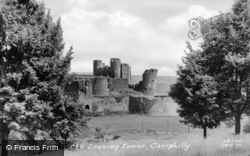 Castle, The Leaning Tower c.1955, Caerphilly