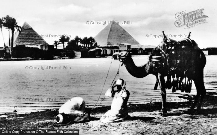Photo of Cairo, Morning Prayers By The Nile At Giza c.1935