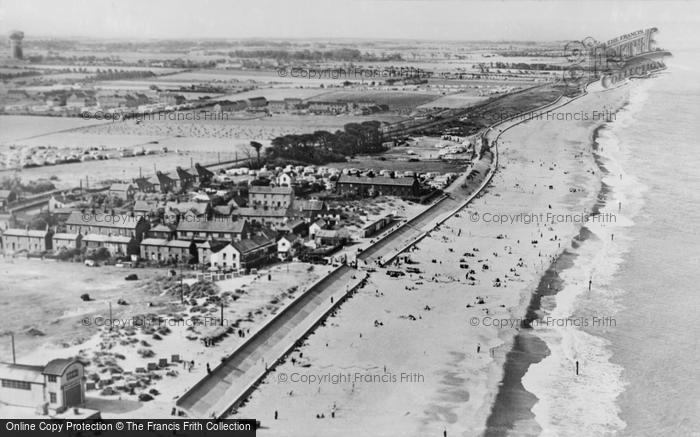 Photo of Caister On Sea, Aerial View Of Beach c.1955