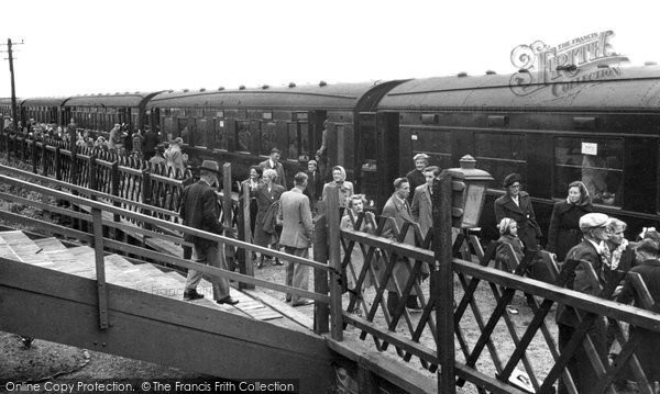 Photo of Caister On Sea, Holiday Camp Special Arrives At The Railway Station c.1955