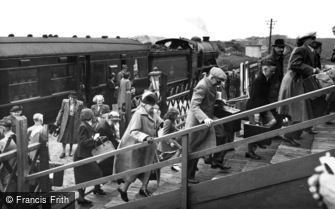 Caister-on-Sea, the "Camp Special" arrives, Holiday Camp c1955