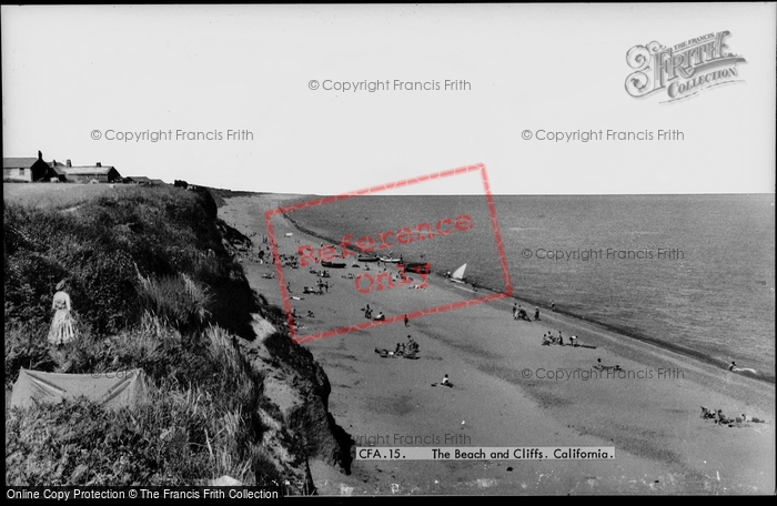 Photo of California, The Beach And Cliffs c.1955