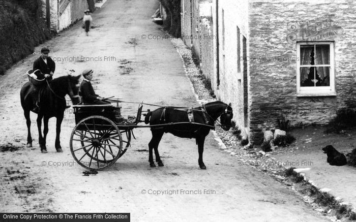 Photo of Callington, A Rider, Horse And Cart 1908