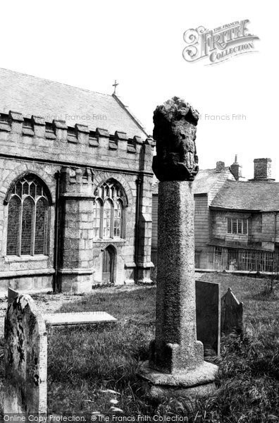 Photo of Callington, Church, Old Cross 1890