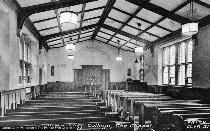 Photo of Calver, Cliff College, The Chapel Interior c.1950