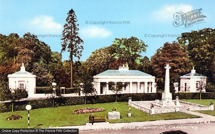 Photo of Camberley, Entrance To Staff College And Memorial c.1955