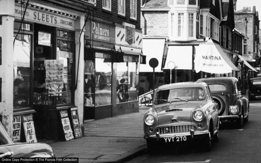 Camberley, High Street Newsagents 1956