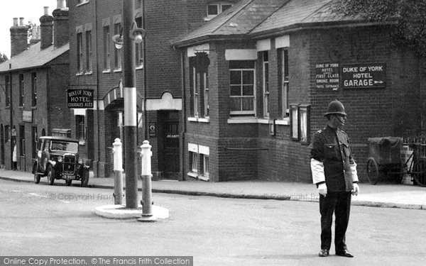 Photo of Camberley, Policeman In Frimley Road 1931