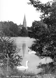 St Michael's Church And Lake 1907, Camberley