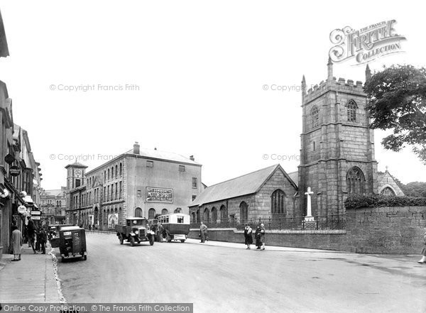 Photo of Camborne, Church Street And St Martin's Church 1930