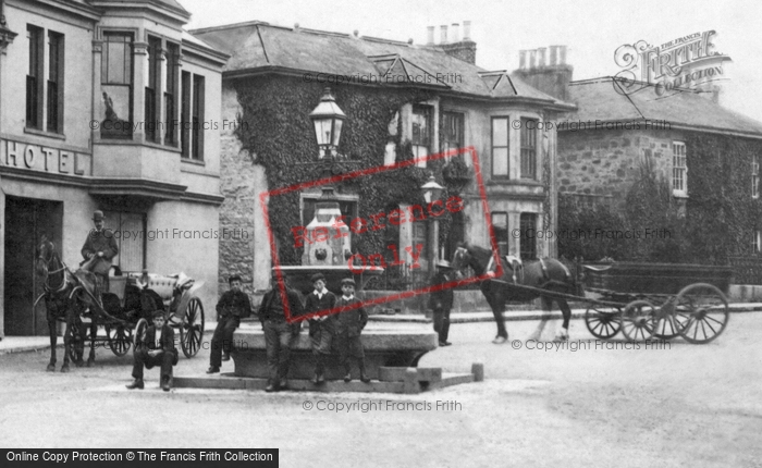 Photo of Camborne, Transport Waiting In Commercial Square 1902