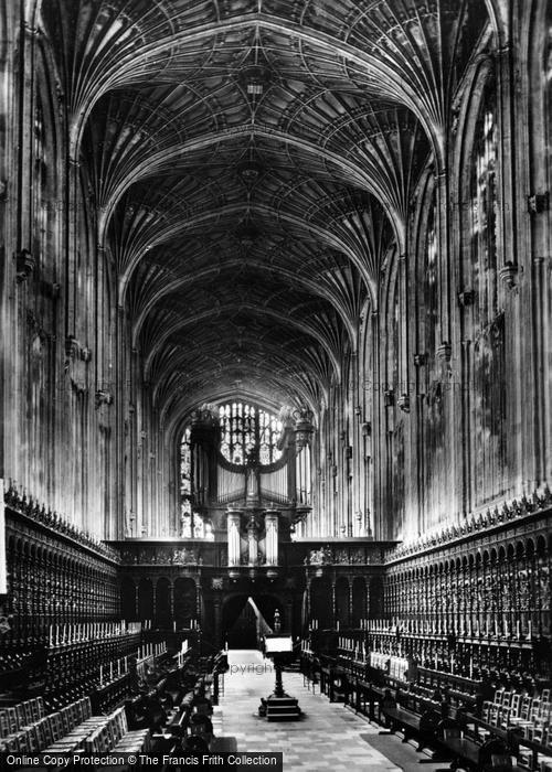 Photo of Cambridge, Choir West, King's College Chapel c.1920