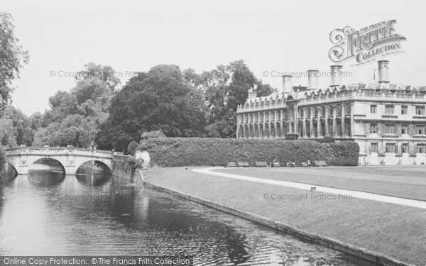 Photo of Cambridge, Clare College And Bridge c.1955