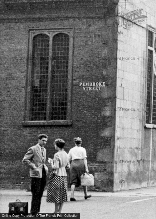 Photo of Cambridge, Conversing On Pembroke Street Corner c.1955