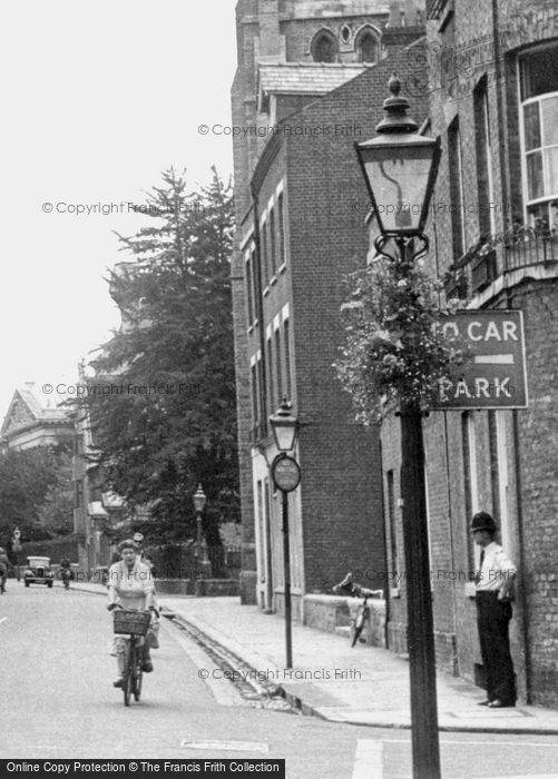 Photo of Cambridge, Cycling Up Trumpington Street c.1955
