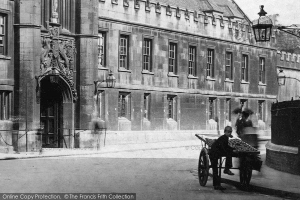 Photo of Cambridge, Fruit Seller At Christ's College 1890