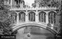 Going Under The Bridge Of Sighs c.1960, Cambridge