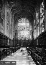 King's College Chapel, Choir East c.1878, Cambridge