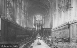 King's College Chapel, Choir West 1890, Cambridge