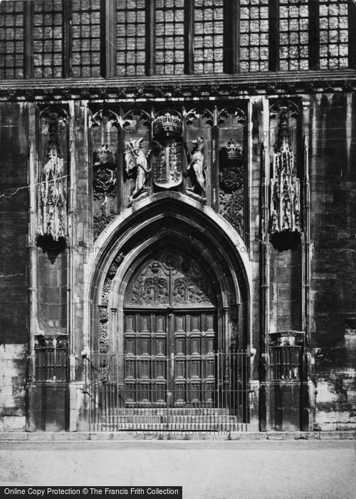 Photo of Cambridge, King's College Chapel, West Door c.1878