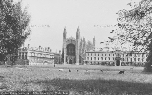 Photo of Cambridge, King's College From The Backs c.1955