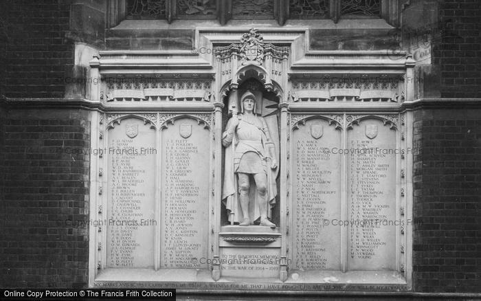 Photo of Cambridge, Leys School War Memorial 1923