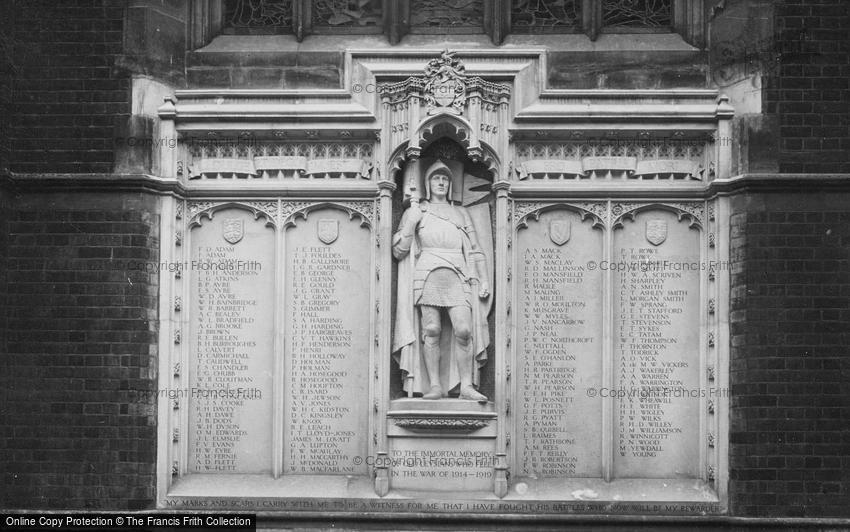Cambridge, Leys School War Memorial 1923