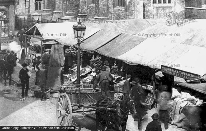 Photo of Cambridge, Market Stalls 1890
