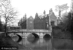 St John's College, Old Bridge 1890, Cambridge
