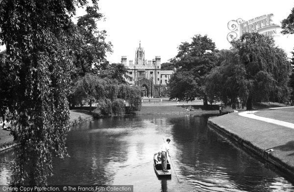 Photo of Cambridge, The Cam And St John's College c.1955