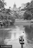 The Cam And St John's College c.1955, Cambridge