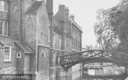 The Mathematical Bridge And Queens' College c.1955, Cambridge