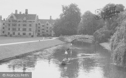The River Cam From King's College Bridge c.1955, Cambridge