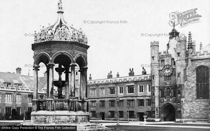 Photo of Cambridge, Trinity College Fountain c.1873