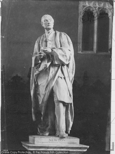 Photo of Cambridge, Trinity College, Sir Isaac Newton Statue 1890