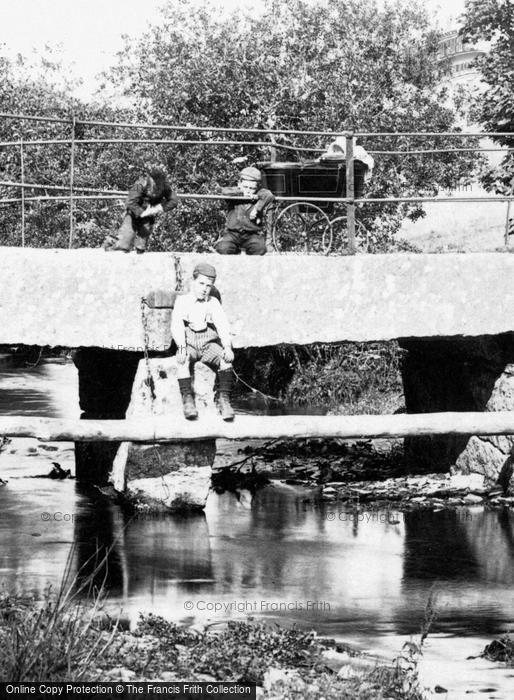 Photo of Camelford, Children On Fenteroon Bridge 1895