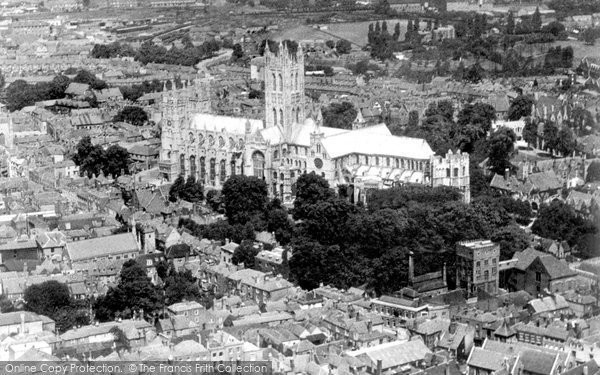 Photo of Canterbury, Cathedral From The Air c.1935