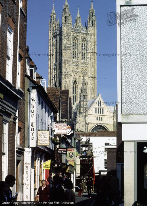 Photo of Canterbury, Cathedral, From Town Centre 1980
