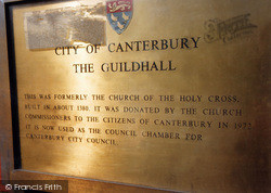 Sign Outside The Guildhall, Westgate Gardens 2005, Canterbury