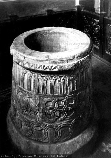 Photo of Canterbury, St Martin's Church, The Font 1888