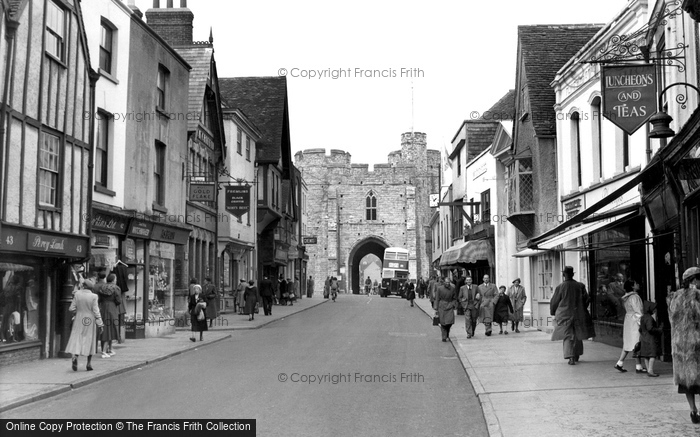 Photo of Canterbury, St Peter's Street And West Gate c.1955