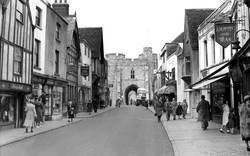 St Peter's Street And West Gate c.1955, Canterbury