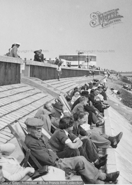 Photo of Canvey Island, Deckchairs On The New Sea Wall c.1960